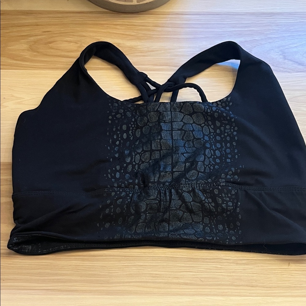 Mono B Black Textured Sports Bra
